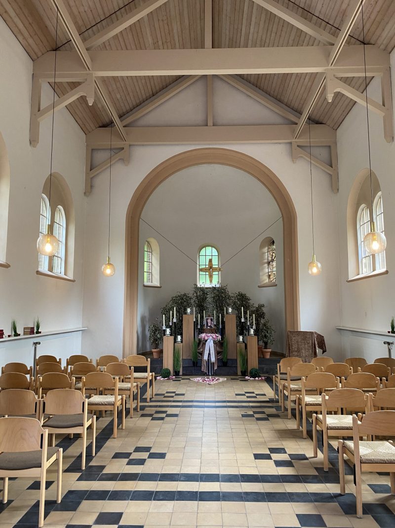 Innenraum Trauerhalle, Friedhof Essen Werden II.Rede.Engel